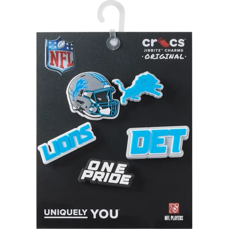 Set de 5 brelocuri Jibbitz pentru încălțăminte Nfl Detroit Lions Set de 5 brelocuri Jibbitz pentru încălțăminte Nfl Detroit Lions