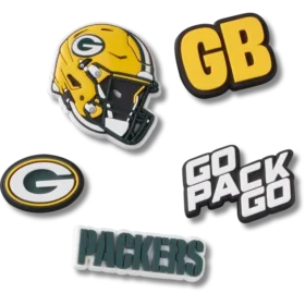 Set de 5 brelocuri Jibbitz pentru încălțăminte Nfl Green Bay Packers