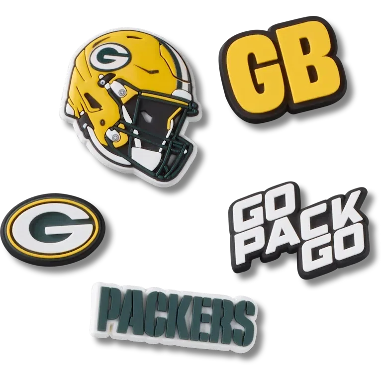 Set de 5 brelocuri Jibbitz pentru încălțăminte Nfl Green Bay Packers Set de 5 brelocuri Jibbitz pentru încălțăminte Nfl Green Bay Packers