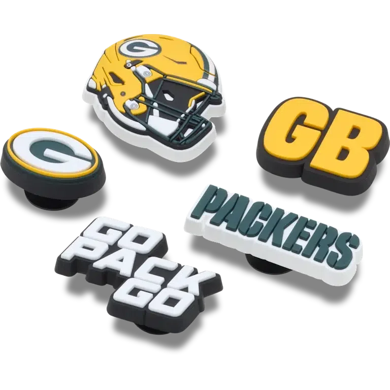 Set de 5 brelocuri Jibbitz pentru încălțăminte Nfl Green Bay Packers Set de 5 brelocuri Jibbitz pentru încălțăminte Nfl Green Bay Packers