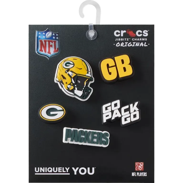 Set de 5 brelocuri Jibbitz pentru încălțăminte Nfl Green Bay Packers Set de 5 brelocuri Jibbitz pentru încălțăminte Nfl Green Bay Packers
