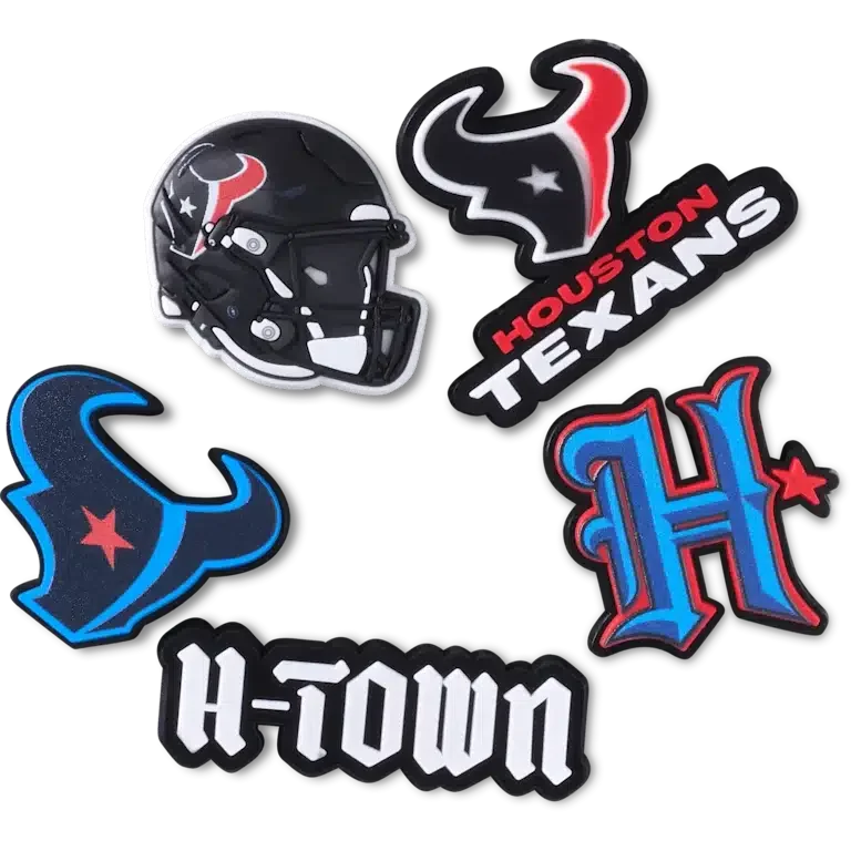 Set de 5 brelocuri Jibbitz pentru încălțăminte Nfl Houston Texans Set de 5 brelocuri Jibbitz pentru încălțăminte Nfl Houston Texans