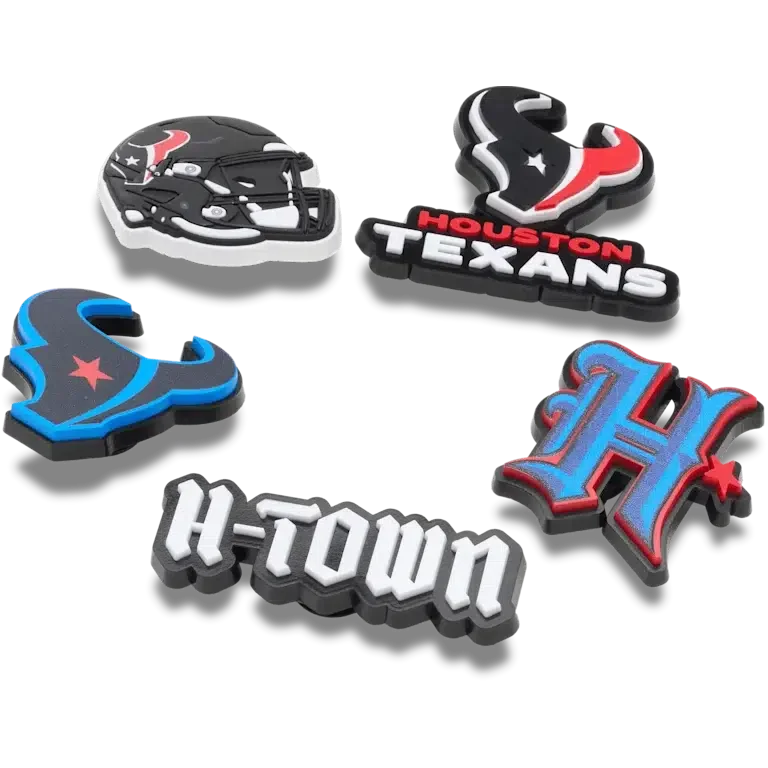 Set de 5 brelocuri Jibbitz pentru încălțăminte Nfl Houston Texans Set de 5 brelocuri Jibbitz pentru încălțăminte Nfl Houston Texans