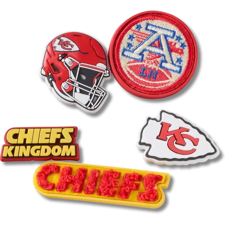 Set de 5 brelocuri Jibbitz pentru încălțăminte Nfl Kansas City Chiefs Set de 5 brelocuri Jibbitz pentru încălțăminte Nfl Kansas City Chiefs