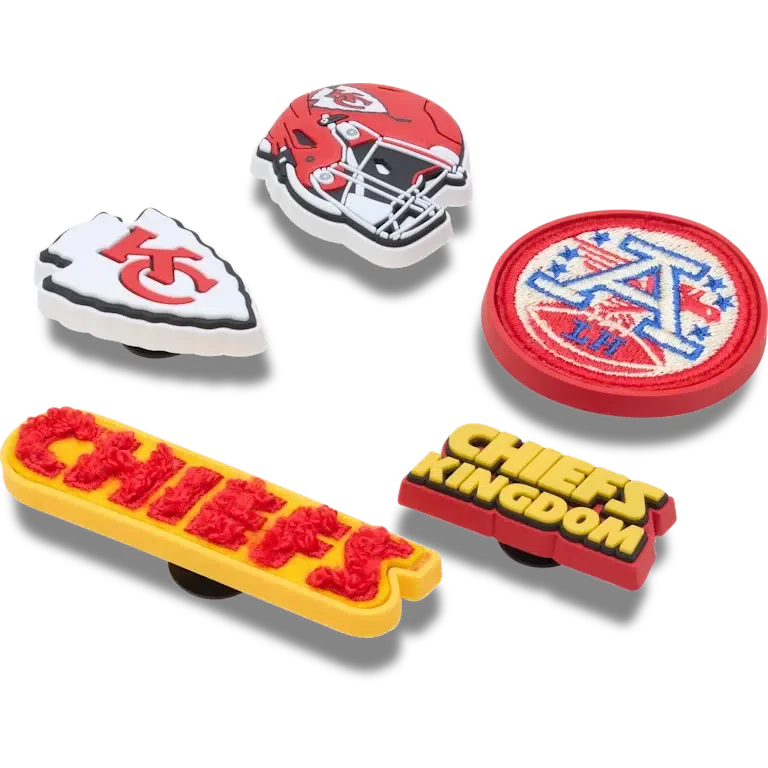 Set de 5 brelocuri Jibbitz pentru încălțăminte Nfl Kansas City Chiefs Set de 5 brelocuri Jibbitz pentru încălțăminte Nfl Kansas City Chiefs