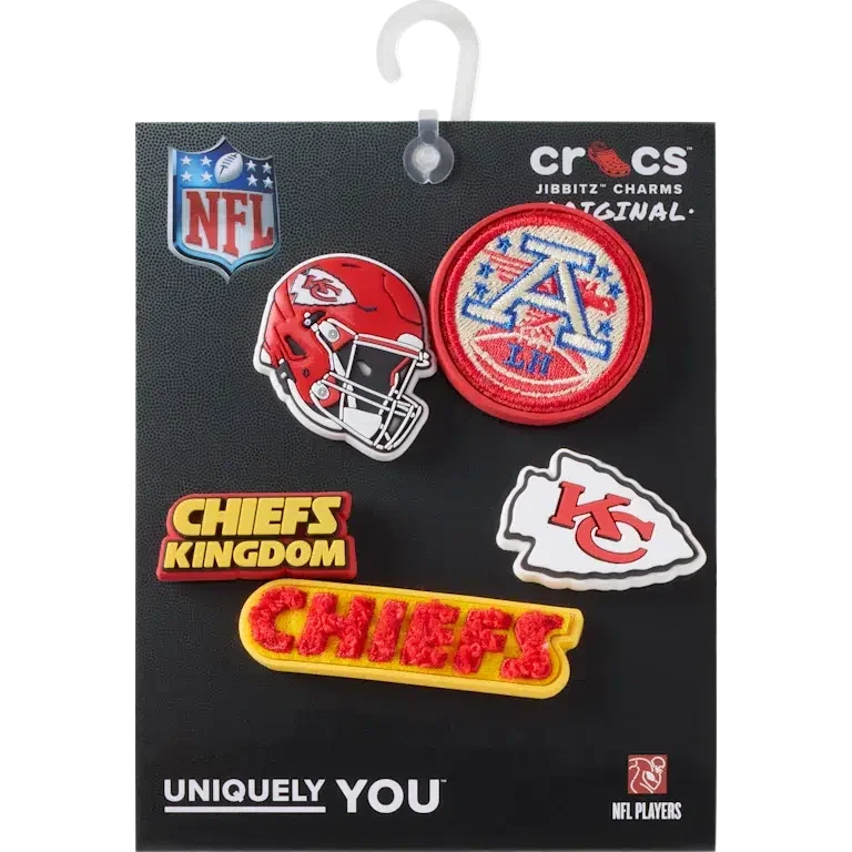Set de 5 brelocuri Jibbitz pentru încălțăminte Nfl Kansas City Chiefs Set de 5 brelocuri Jibbitz pentru încălțăminte Nfl Kansas City Chiefs