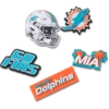 Set de 5 brelocuri Jibbitz pentru încălțăminte Nfl Miami Dolphins Set de 5 brelocuri Jibbitz pentru încălțăminte Nfl Miami Dolphins