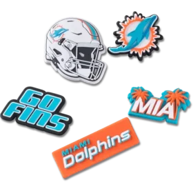Set de 5 brelocuri Jibbitz pentru încălțăminte Nfl Miami Dolphins