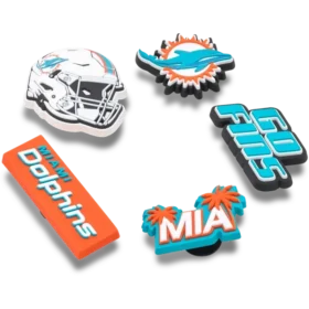 Set de 5 brelocuri Jibbitz pentru încălțăminte Nfl Miami Dolphins