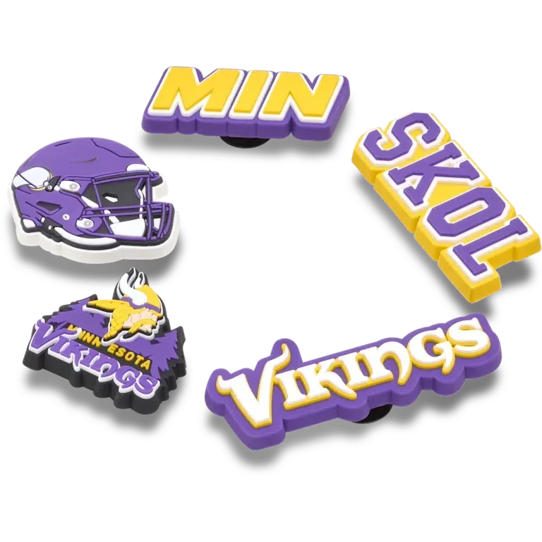 Set de 5 brelocuri Jibbitz pentru încălțăminte Nfl Minnesota Vikings Set de 5 brelocuri Jibbitz pentru încălțăminte Nfl Minnesota Vikings