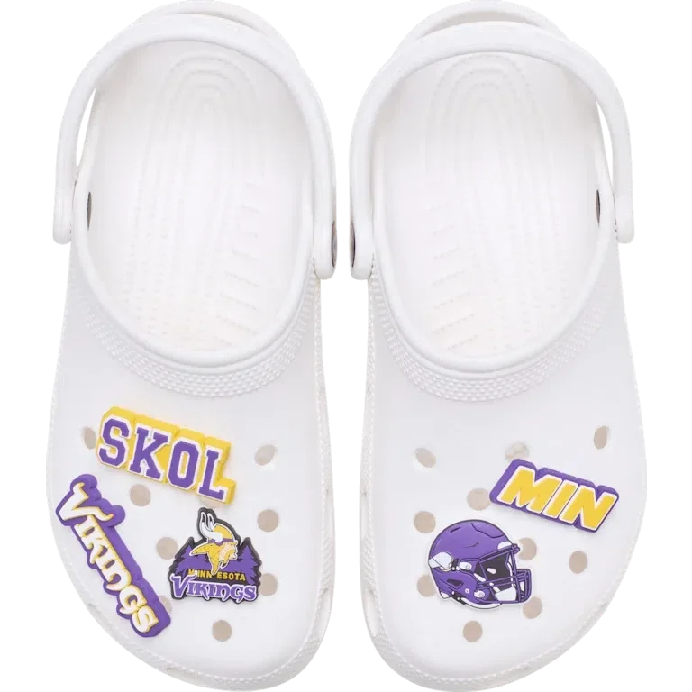 Set de 5 brelocuri Jibbitz pentru încălțăminte Nfl Minnesota Vikings Set de 5 brelocuri Jibbitz pentru încălțăminte Nfl Minnesota Vikings