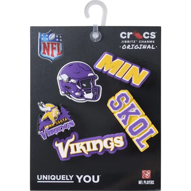 Set de 5 brelocuri Jibbitz pentru încălțăminte Nfl Minnesota Vikings Set de 5 brelocuri Jibbitz pentru încălțăminte Nfl Minnesota Vikings