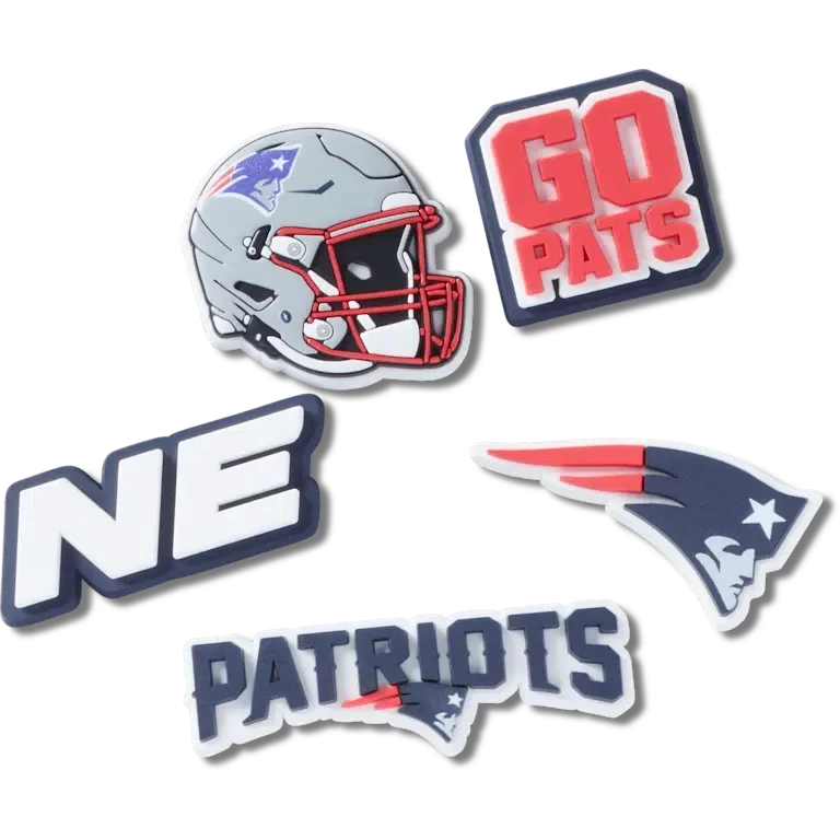 Set de 5 brelocuri Jibbitz pentru încălțăminte Nfl New England Patriots Set de 5 brelocuri Jibbitz pentru încălțăminte Nfl New England Patriots