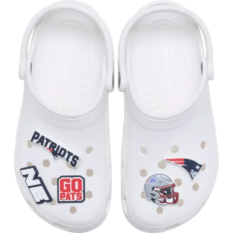 Set de 5 brelocuri Jibbitz pentru încălțăminte Nfl New England Patriots Set de 5 brelocuri Jibbitz pentru încălțăminte Nfl New England Patriots