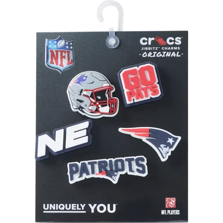 Set de 5 brelocuri Jibbitz pentru încălțăminte Nfl New England Patriots Set de 5 brelocuri Jibbitz pentru încălțăminte Nfl New England Patriots