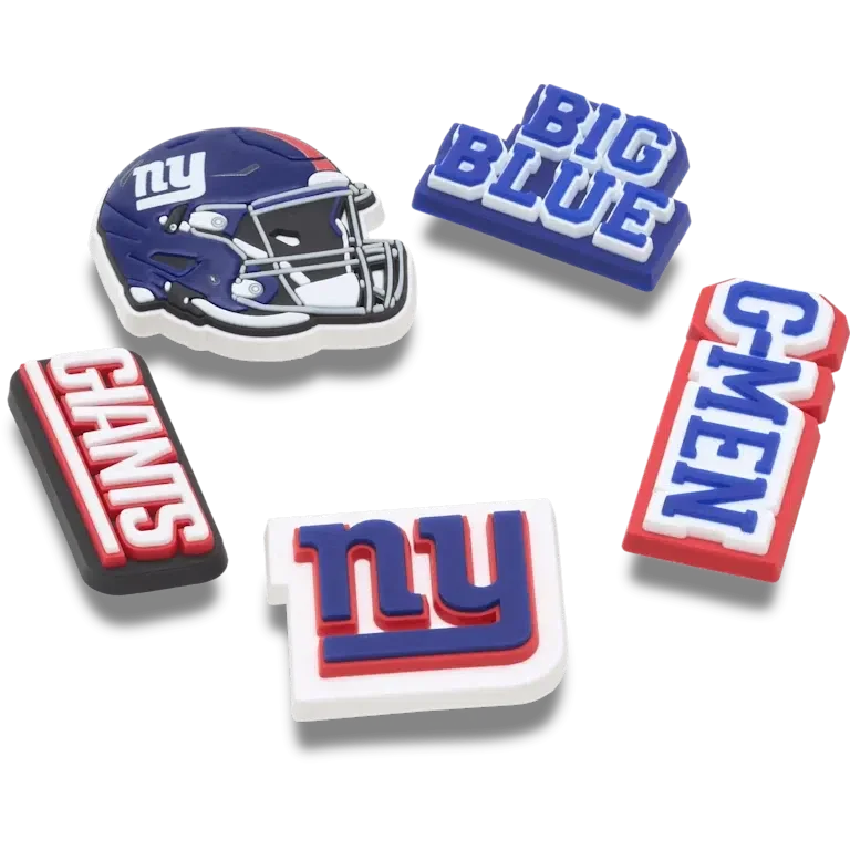 Set de 5 brelocuri Jibbitz pentru încălțăminte Nfl New York Giants Set de 5 brelocuri Jibbitz pentru încălțăminte Nfl New York Giants