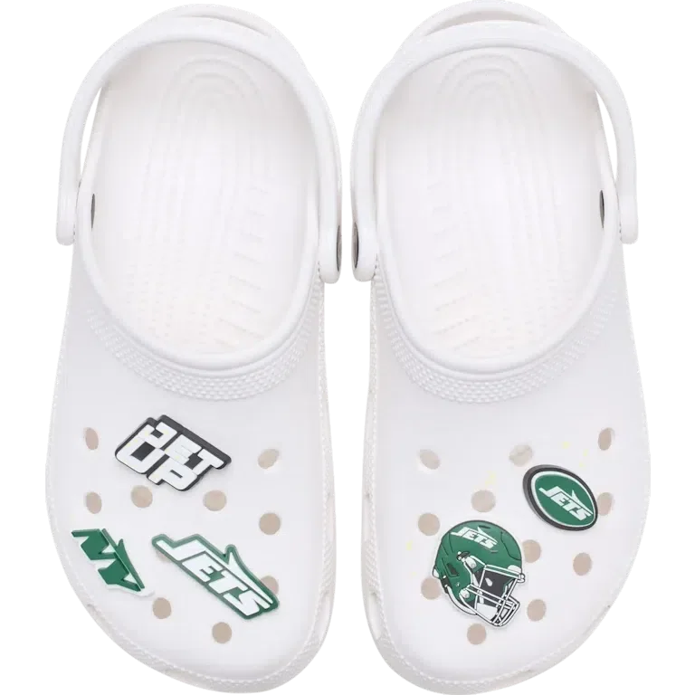 Set de 5 brelocuri Jibbitz pentru încălțăminte Nfl New York Jets Set de 5 brelocuri Jibbitz pentru încălțăminte Nfl New York Jets