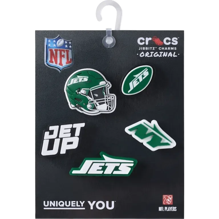 Set de 5 brelocuri Jibbitz pentru încălțăminte Nfl New York Jets Set de 5 brelocuri Jibbitz pentru încălțăminte Nfl New York Jets