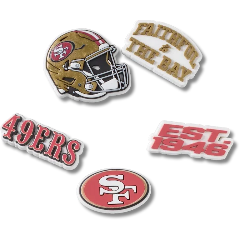 Set de 5 brelocuri Jibbitz™ pentru încălțăminte Nfl San Francisco 49Ers Set de 5 brelocuri Jibbitz™ pentru încălțăminte Nfl San Francisco 49Ers