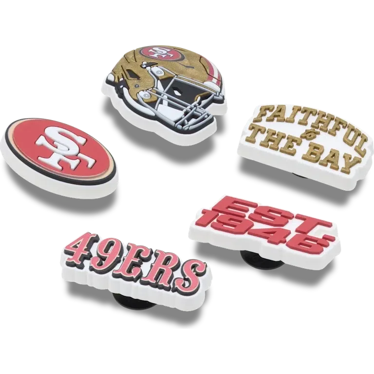 Set de 5 brelocuri Jibbitz™ pentru încălțăminte Nfl San Francisco 49Ers Set de 5 brelocuri Jibbitz™ pentru încălțăminte Nfl San Francisco 49Ers