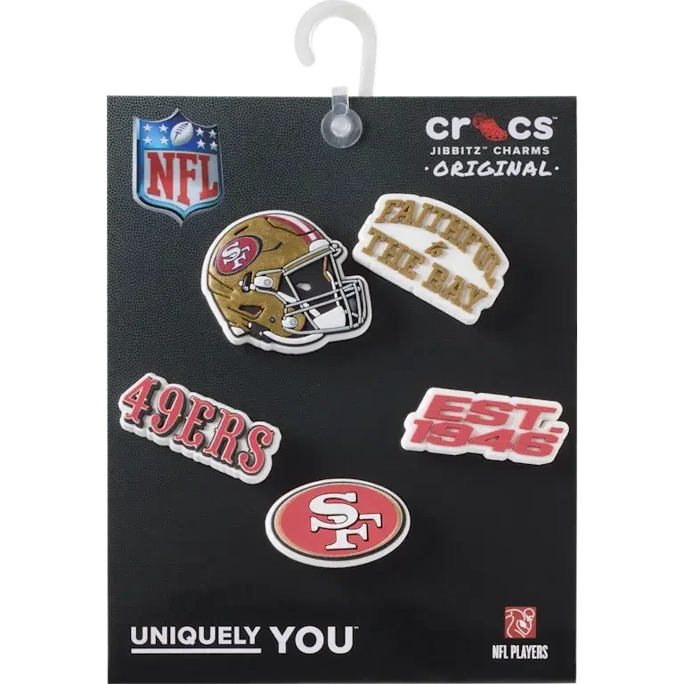 Set de 5 brelocuri Jibbitz™ pentru încălțăminte Nfl San Francisco 49Ers Set de 5 brelocuri Jibbitz™ pentru încălțăminte Nfl San Francisco 49Ers
