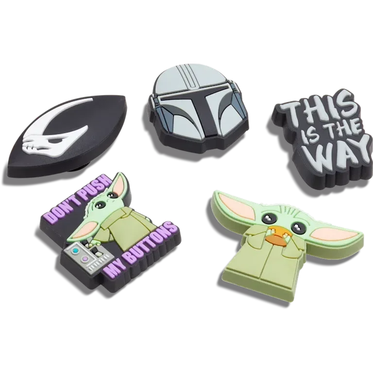 Set de 5 brelocuri Jibbitz pentru încălțăminte „The Mandalorian” de la Disney Set de 5 brelocuri Jibbitz pentru încălțăminte „The Mandalorian” de la Disney