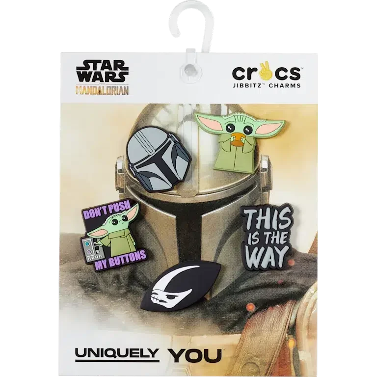 Set de 5 brelocuri Jibbitz pentru încălțăminte „The Mandalorian” de la Disney Set de 5 brelocuri Jibbitz pentru încălțăminte „The Mandalorian” de la Disney