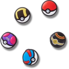 Set de 5 brelocuri Jibbitz Poke Ball