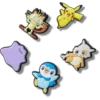 Set de 5 brelocuri Jibbitz™ Pokemon asortate Set de 5 brelocuri Jibbitz™ Pokemon asortate