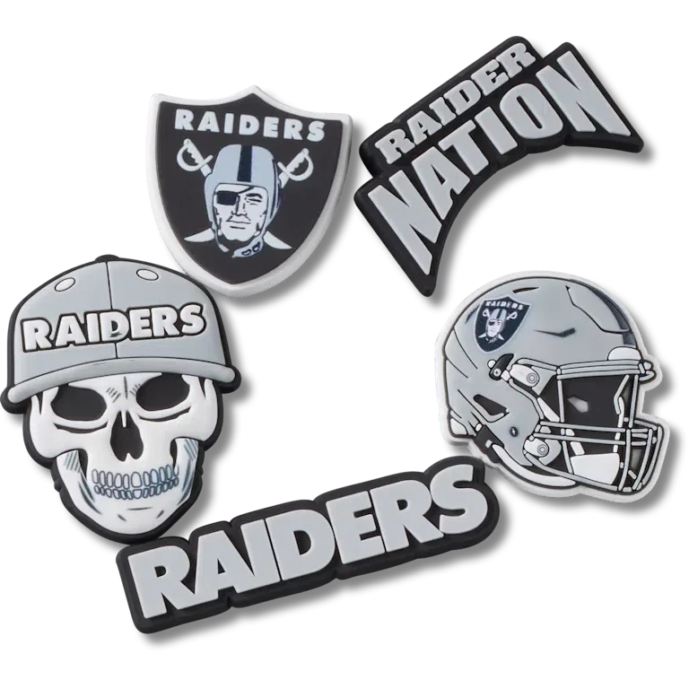 Set de 5 brelocuri pentru încălțăminte Nfl Las Vegas Raiders Set de 5 brelocuri pentru încălțăminte Nfl Las Vegas Raiders