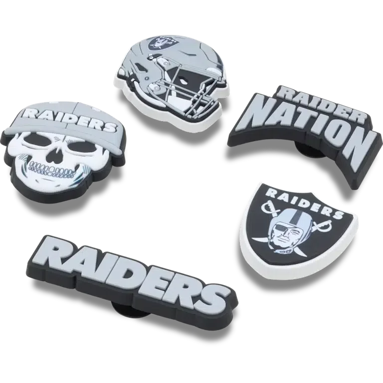 Set de 5 brelocuri pentru încălțăminte Nfl Las Vegas Raiders Set de 5 brelocuri pentru încălțăminte Nfl Las Vegas Raiders