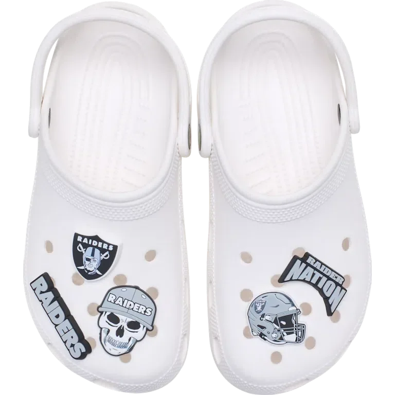 Set de 5 brelocuri pentru încălțăminte Nfl Las Vegas Raiders Set de 5 brelocuri pentru încălțăminte Nfl Las Vegas Raiders