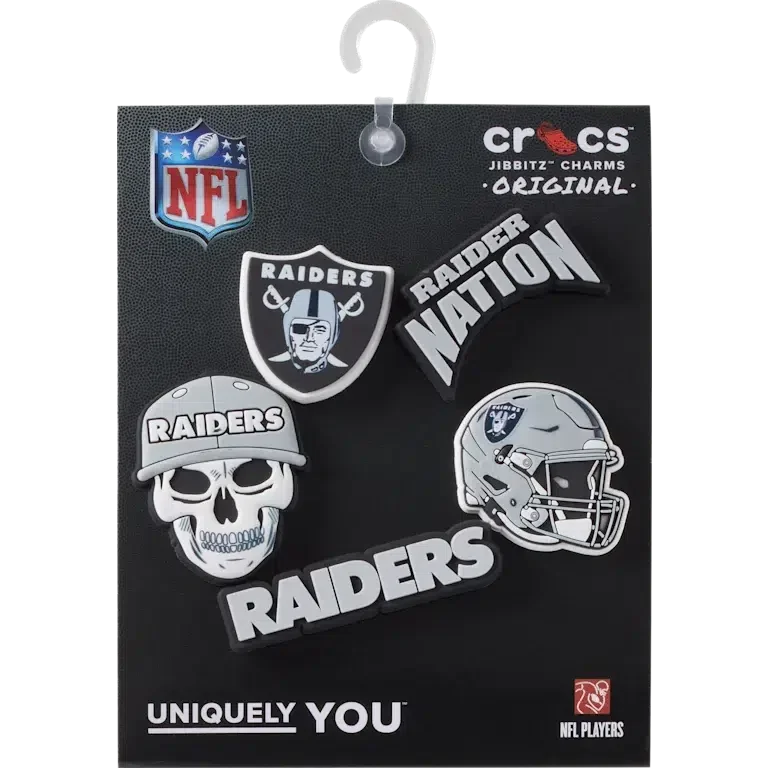 Set de 5 brelocuri pentru încălțăminte Nfl Las Vegas Raiders Set de 5 brelocuri pentru încălțăminte Nfl Las Vegas Raiders