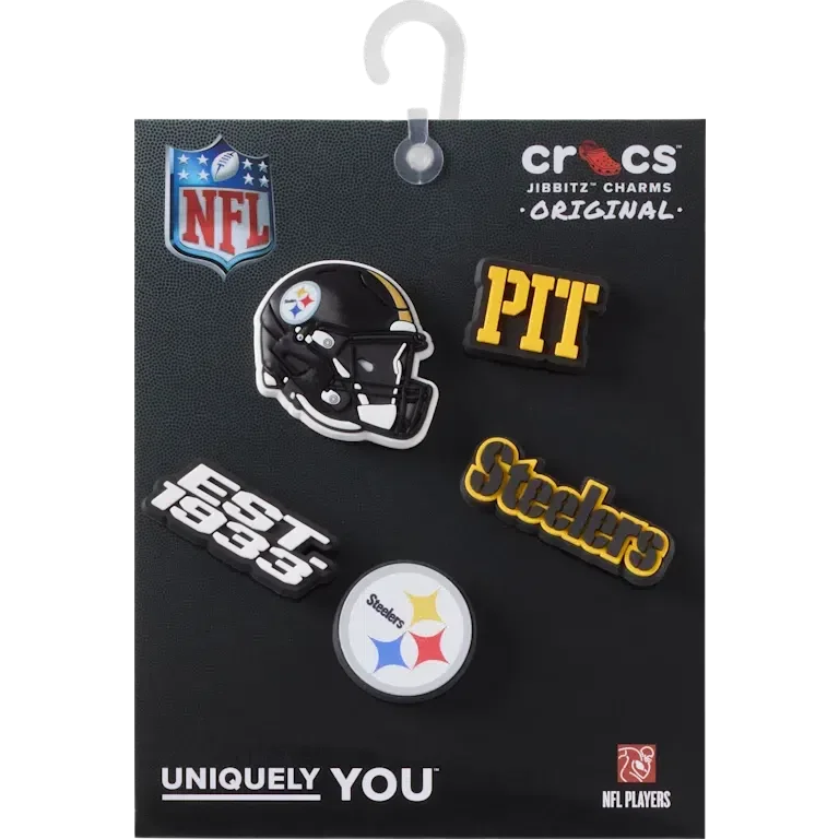 Set de 5 brelocuri pentru încălțăminte NFL Pittsburgh Steelers Set de 5 brelocuri pentru încălțăminte NFL Pittsburgh Steelers