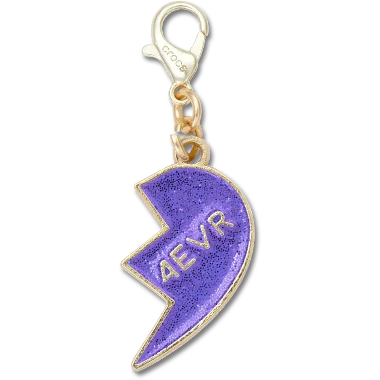Talisman „BFF” cu glitter violet, brelocuri Jibbitz pentru încălțăminte (dreapta) Talisman „BFF” cu glitter violet, brelocuri Jibbitz pentru încălțăminte (dreapta)