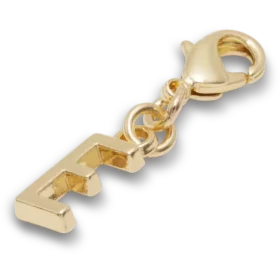 Talismane Breloc Jibbitz™ cu litera E aurie