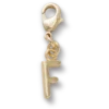 Talismane Breloc Jibbitz™ cu litera F aurie