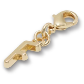 Talismane Breloc Jibbitz™ cu litera F aurie