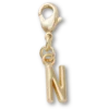 Talismane Breloc Jibbitz™ cu litera N aurie