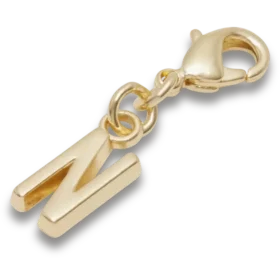 Talismane Breloc Jibbitz™ cu litera N aurie