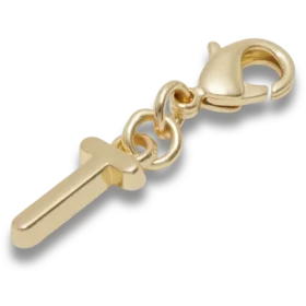 Talismane Breloc Jibbitz™ cu litera T aurie