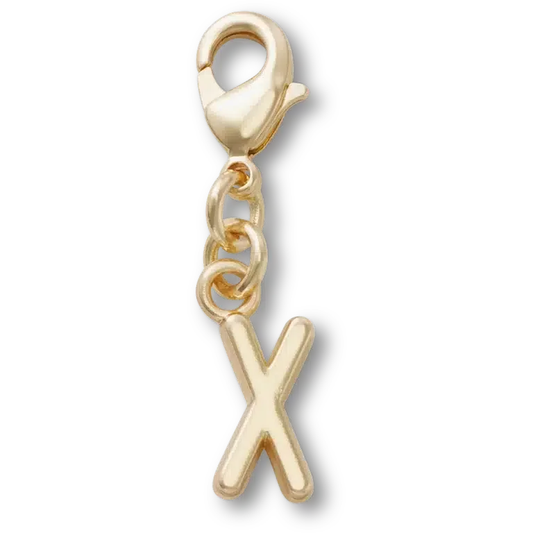 Talismane Breloc Jibbitz™ cu litera X aurie Talismane Breloc Jibbitz™ cu litera X aurie