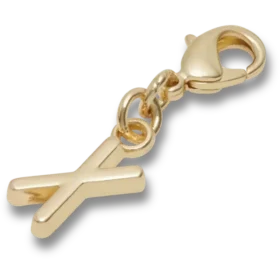 Talismane Breloc Jibbitz™ cu litera X aurie