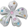 Talismane Brelocuri Jibbitz™ cu floare din metal argintiu cu pietre Talismane Brelocuri Jibbitz™ cu floare din metal argintiu cu pietre