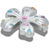 Talismane Brelocuri Jibbitz™ cu floare din metal argintiu cu pietre Talismane Brelocuri Jibbitz™ cu floare din metal argintiu cu pietre