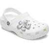 Talismane Brelocuri Jibbitz™ cu floare din metal argintiu cu pietre Talismane Brelocuri Jibbitz™ cu floare din metal argintiu cu pietre