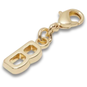 Talismane Brelocuri Jibbitz™ cu litera „B” aurie