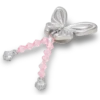 Talismane Brelocuri Jibbitz™ „Fluture Meta” cu mărgele argintii
