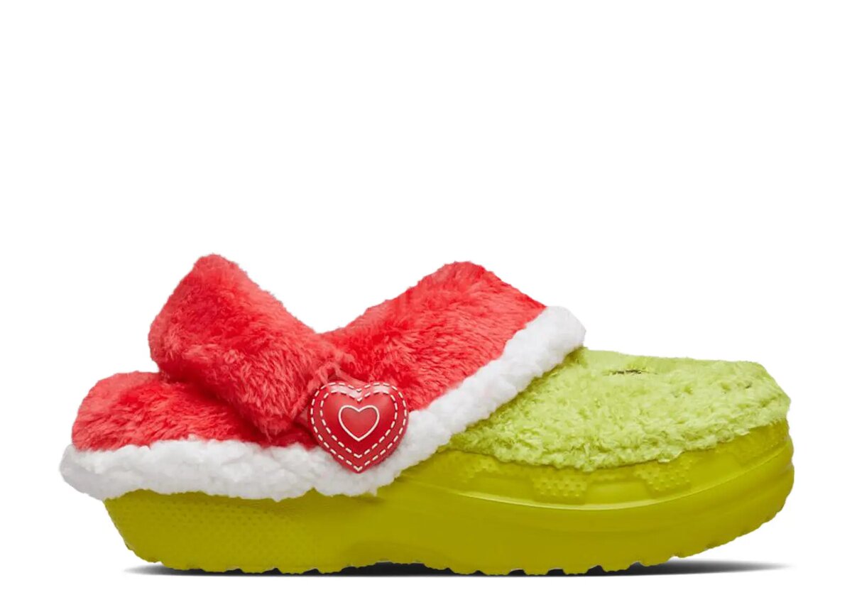 The Grinch x Classic Lined Clog pentru copii mici „Stealing Christmas” The Grinch x Classic Lined Clog pentru copii mici „Stealing Christmas”