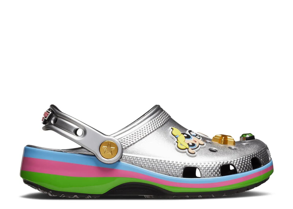 The Powerpuff Girls x Classic Clog Kids „Metallic Silver” The Powerpuff Girls x Classic Clog Kids „Metallic Silver”
